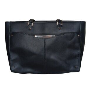Ann Taylor Leather Briefcase Inspired Black Handbag Tote Purse Carryall